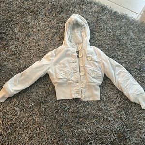 Cropped white jacket size small